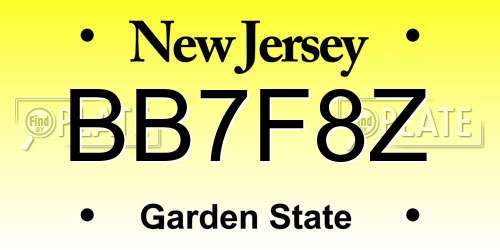 BB7F8Z New Jersey License Plate