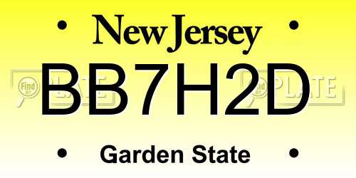 BB7H2D New Jersey License Plate