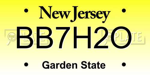BB7H2O New Jersey License Plate