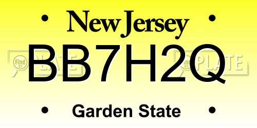 BB7H2Q New Jersey License Plate