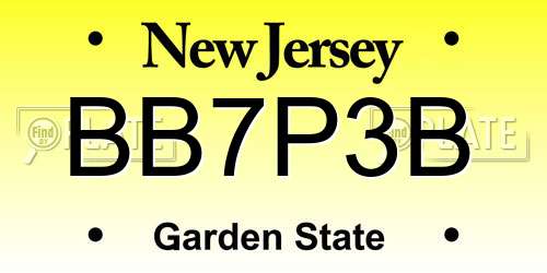 BB7P3B New Jersey License Plate