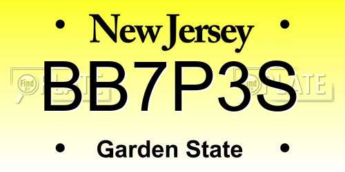BB7P3S New Jersey License Plate