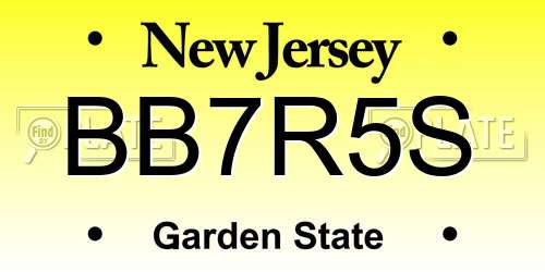 BB7R5S New Jersey License Plate
