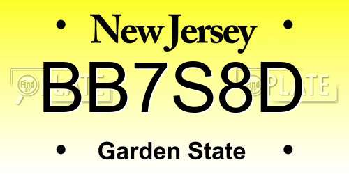 BB7S8D New Jersey License Plate