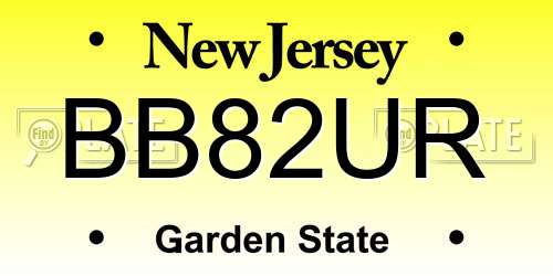 BB82UR New Jersey License Plate