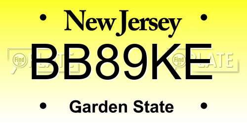 BB89KE New Jersey License Plate