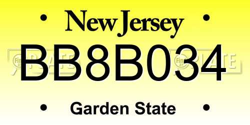 BB8B034 New Jersey License Plate