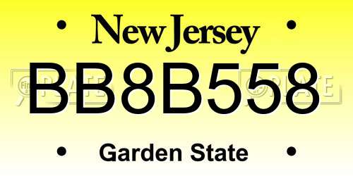 BB8B558 New Jersey License Plate