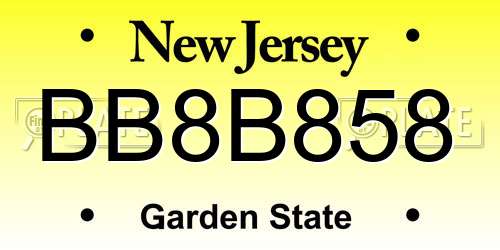 BB8B858 New Jersey License Plate
