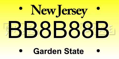 BB8B88B New Jersey License Plate