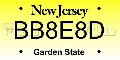 BB8E8D New Jersey License Plate