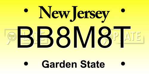 BB8M8T New Jersey License Plate