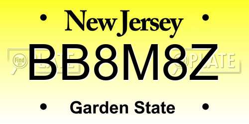 BB8M8Z New Jersey License Plate
