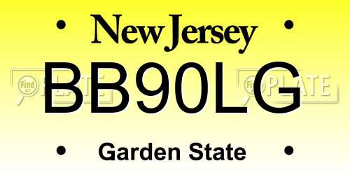 BB90LG New Jersey License Plate