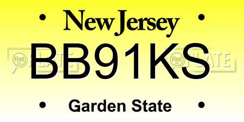 BB91KS New Jersey License Plate