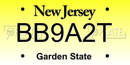 BB9A2T New Jersey License Plate