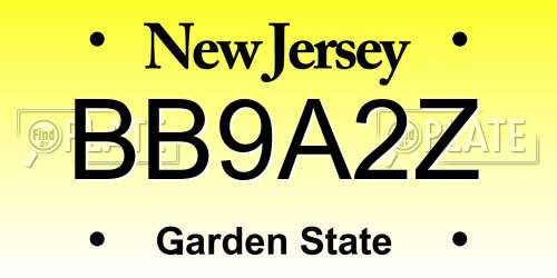 BB9A2Z New Jersey License Plate