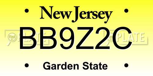BB9Z2C New Jersey License Plate