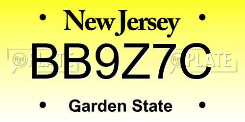 BB9Z7C New Jersey License Plate