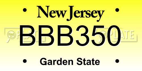 BBB350 New Jersey License Plate