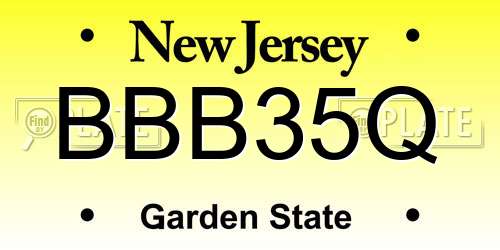 BBB35Q New Jersey License Plate