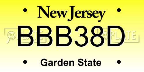 BBB38D New Jersey License Plate