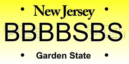 BBBBSBS New Jersey License Plate