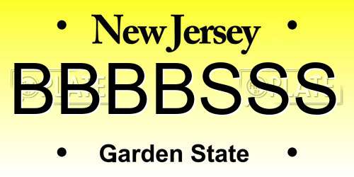 BBBBSSS New Jersey License Plate