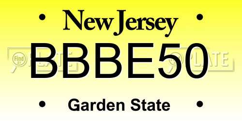 BBBE50 New Jersey License Plate