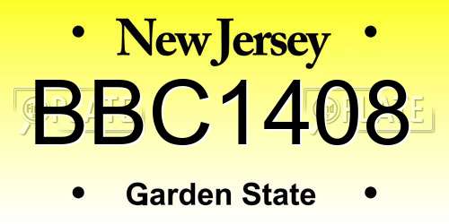 BBC1408 New Jersey License Plate