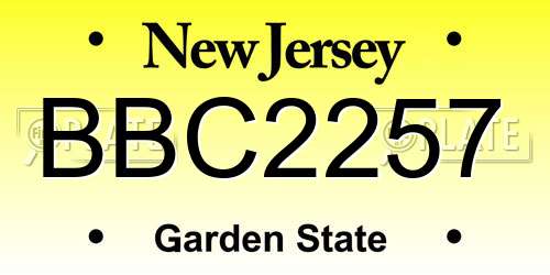 BBC2257 New Jersey License Plate