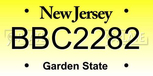BBC2282 New Jersey License Plate