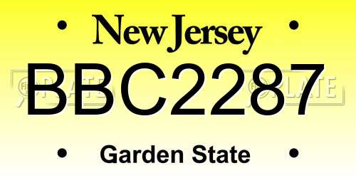 BBC2287 New Jersey License Plate
