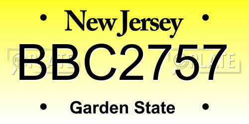 BBC2757 New Jersey License Plate
