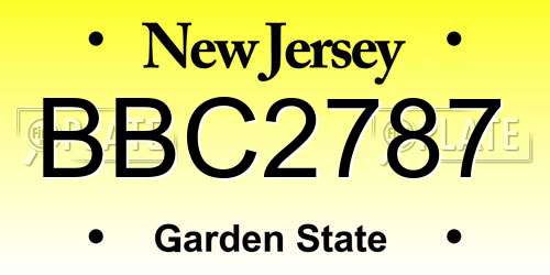 BBC2787 New Jersey License Plate