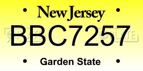 BBC7257 New Jersey License Plate