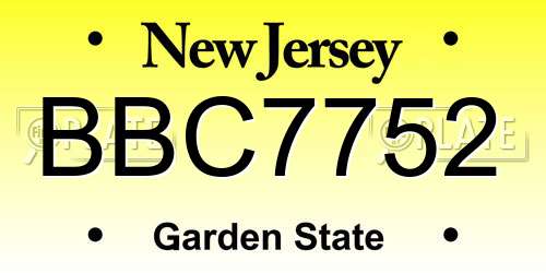 BBC7752 New Jersey License Plate