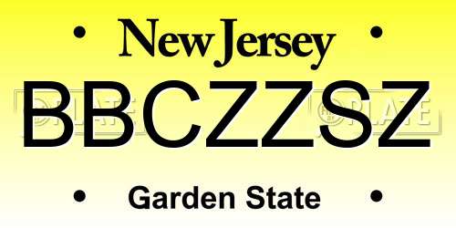 BBCZZSZ New Jersey License Plate