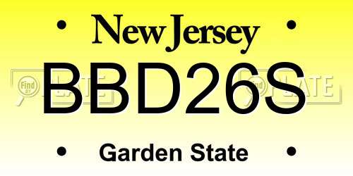 BBD26S New Jersey License Plate