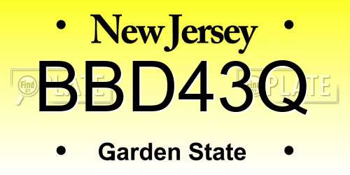 BBD43Q New Jersey License Plate