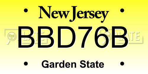 BBD76B New Jersey License Plate