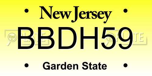 BBDH59 New Jersey License Plate