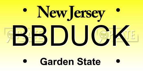BBDUCK New Jersey License Plate