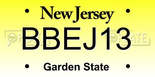 BBEJ13 New Jersey License Plate