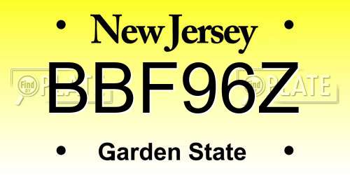 BBF96Z New Jersey License Plate