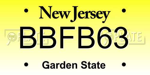 BBFB63 New Jersey License Plate