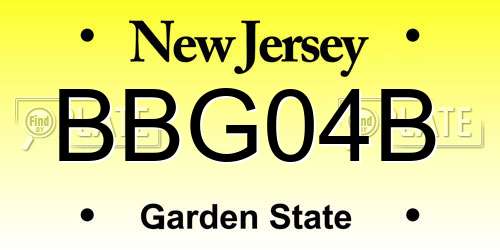 BBG04B New Jersey License Plate