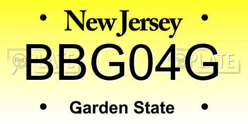 BBG04G New Jersey License Plate