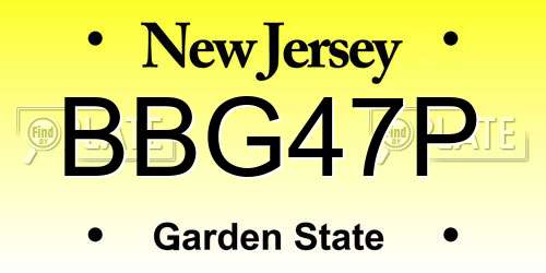 BBG47P New Jersey License Plate