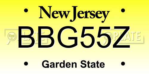 BBG55Z New Jersey License Plate